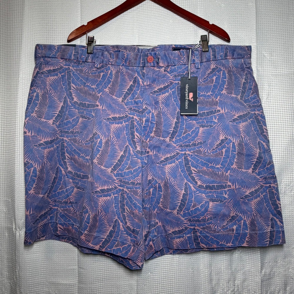 Vineyard Vines Breaker Shorts Cotton Palm Print 9 In Inseam Preppy Tropical 48B